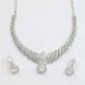 Leaf Lattice Rhodium Plated Necklace Set with Earrings