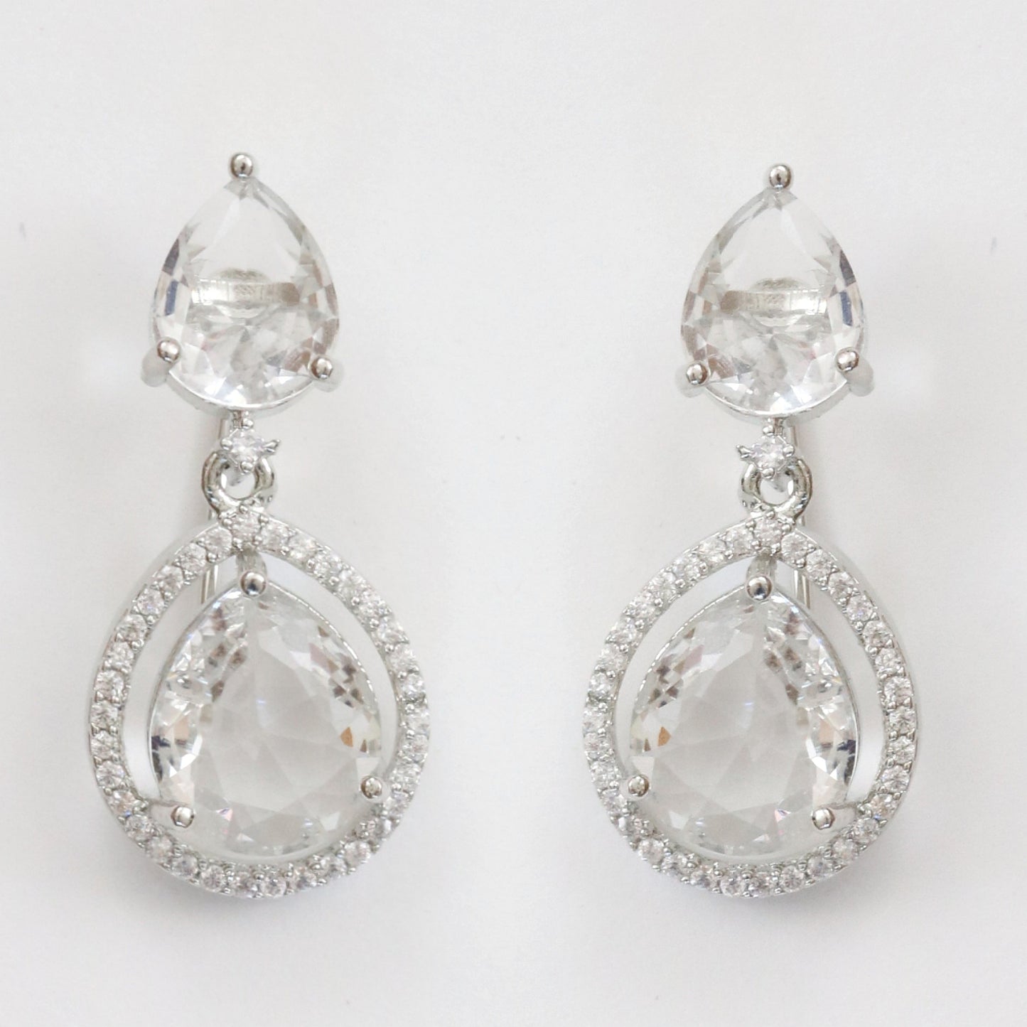 Leaf Lattice Rhodium Plated Necklace Set with Earrings