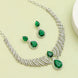 Leaf Lattice Rhodium Plated Necklace Set with Earrings
