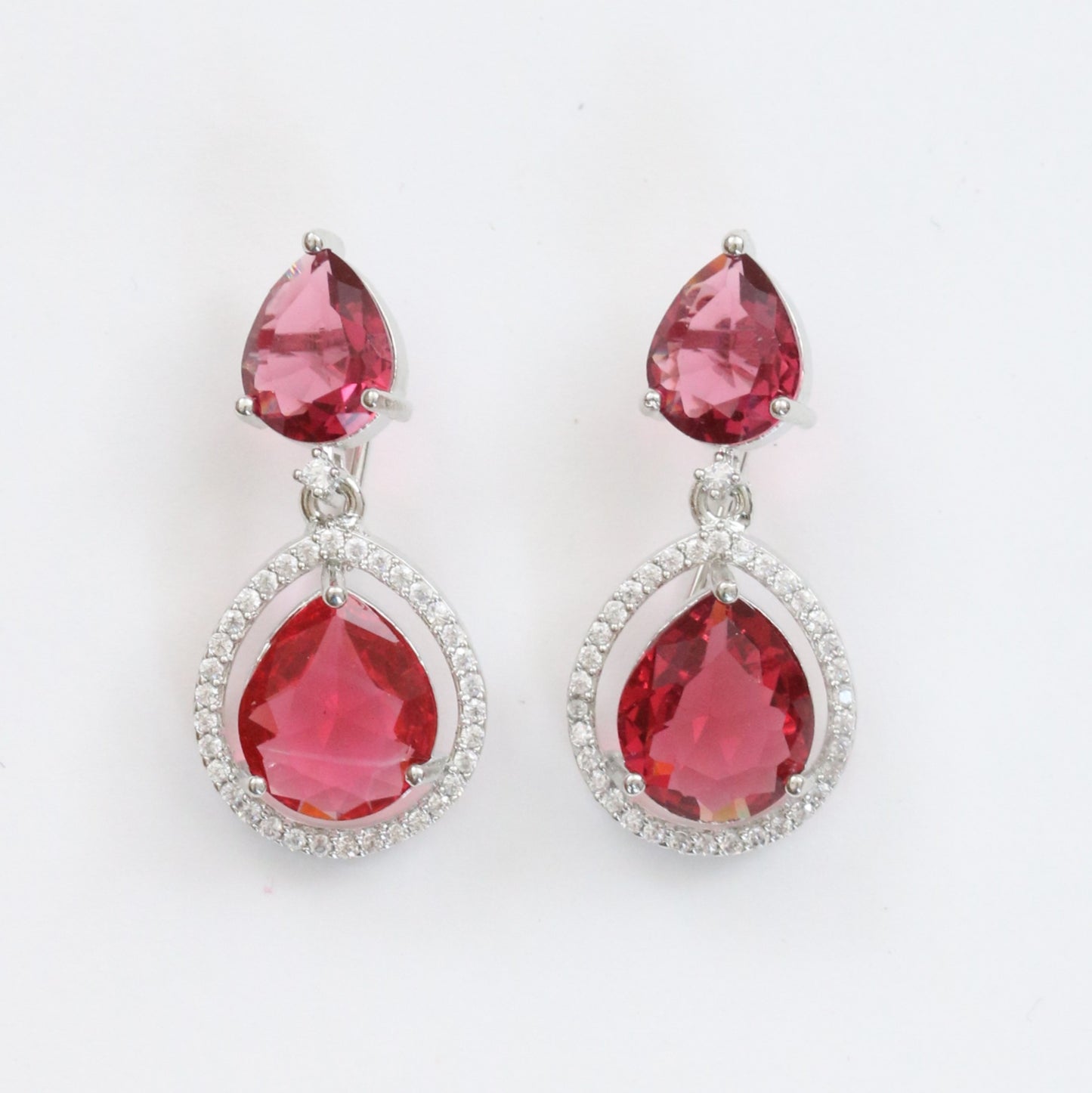 Leaf Lattice Rhodium Plated Necklace Set with Earrings