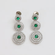 Halo Designed Rhodium Plated Necklace Set with Earrings