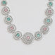Halo Designed Rhodium Plated Necklace Set with Earrings