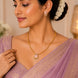 Mehendi Plated Oval Stone Traditional Attigai Necklace Set