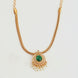 Mehendi Plated Oval Stone Traditional Attigai Necklace Set