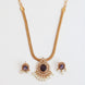 Mehendi Plated Oval Stone Traditional Attigai Necklace Set