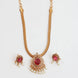 Mehendi Plated Oval Stone Traditional Attigai Necklace Set