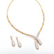 Gold & Silver Plated CZ Artistic Curve Necklace Set