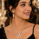 Gold & Silver Plated CZ Artistic Curve Necklace Set