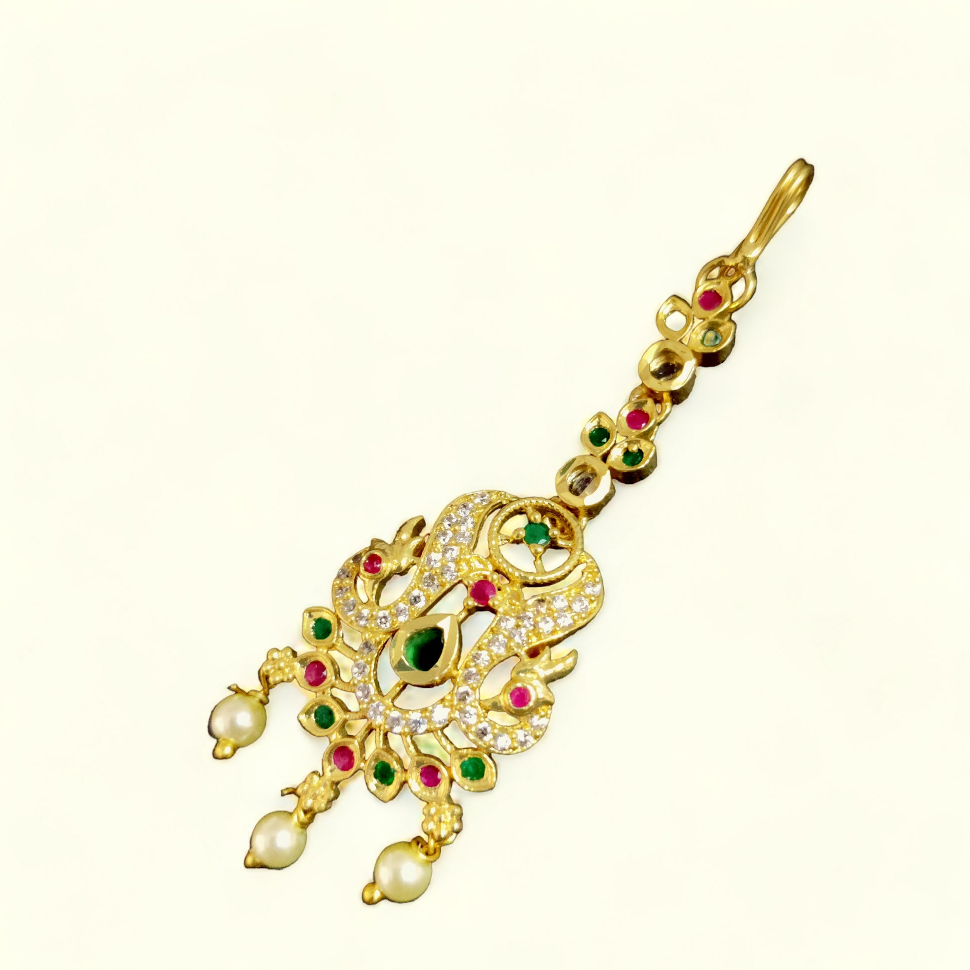 Festive Foliage Gold Plated Tika - Opal Touch