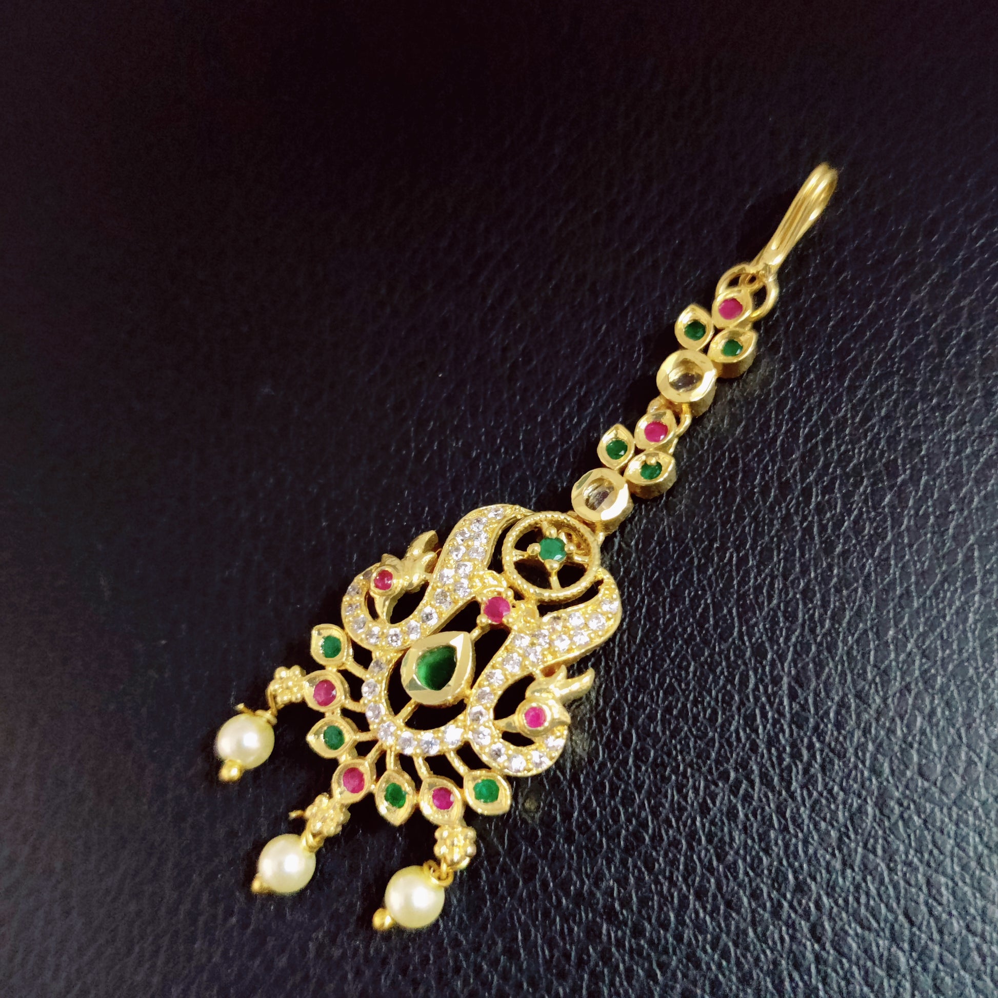 Festive Foliage Gold Plated Tika - Opal Touch