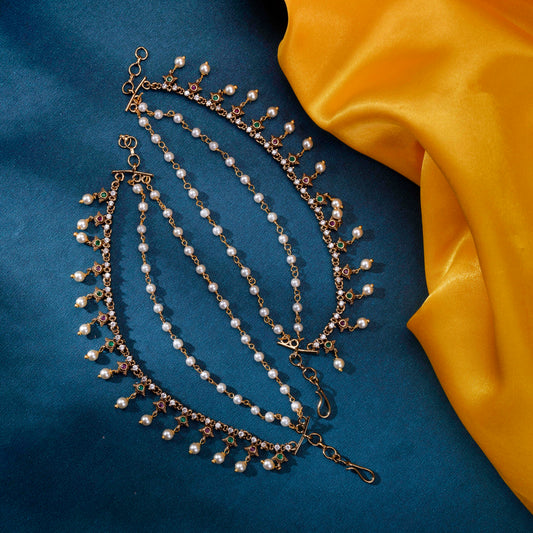Traditional Adorned Mehendi Plated Kaan Chain