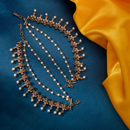 Floret Mehendi Plated Kaan Chain