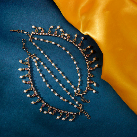 Mehendi Plated Pearl Stone Kaan Chain