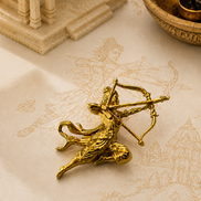 Gold Plated Lord Rama Brooch with Bow & Arrow Designer Religious Motif