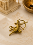 Gold Plated Lord Rama Brooch with Bow & Arrow Designer Religious Motif