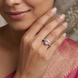 Rhodium Pink Cubic Zirconia Ring