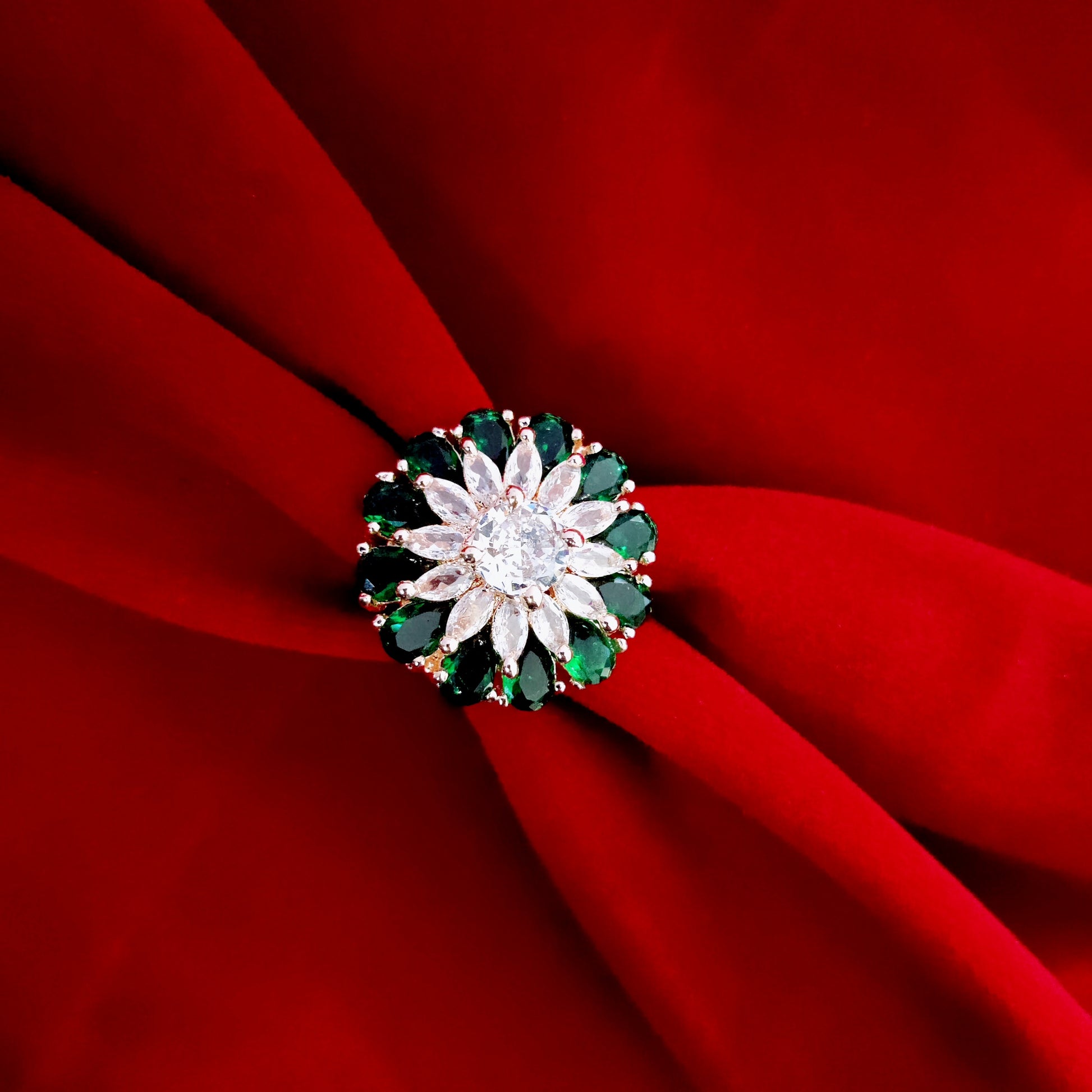 Frosty Elegance Rose Gold Ring - Opal Touch