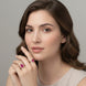 Rhodium Plated Sparkling Halo Work with Teardrop Stone Pattern Statement Ring