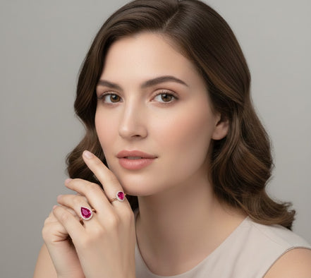 Fiery Passion Crystal Ring in Rhodium