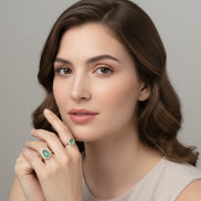 Fiery Passion Crystal Ring in Rhodium