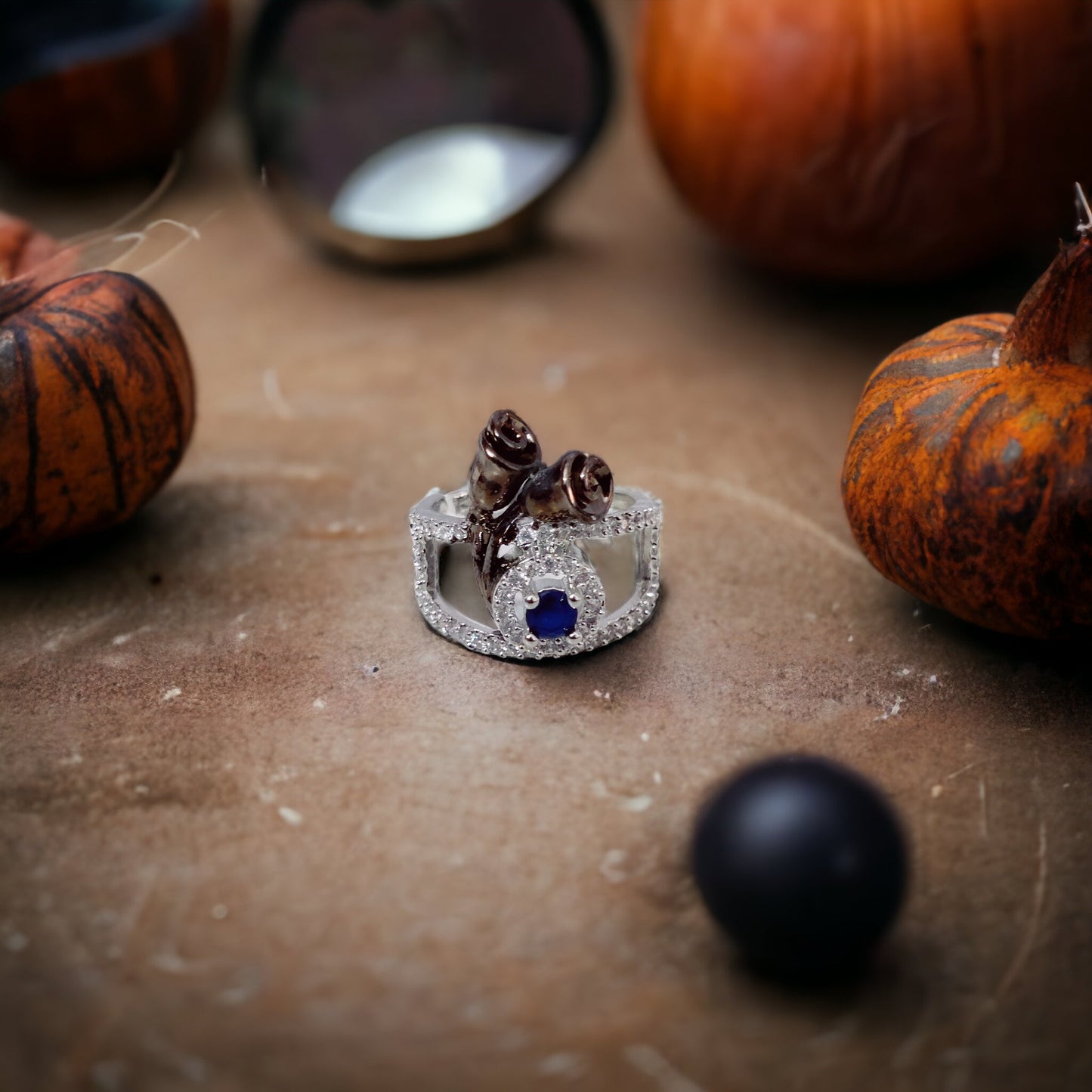 Elegant Rhodium Ring - Opal Touch