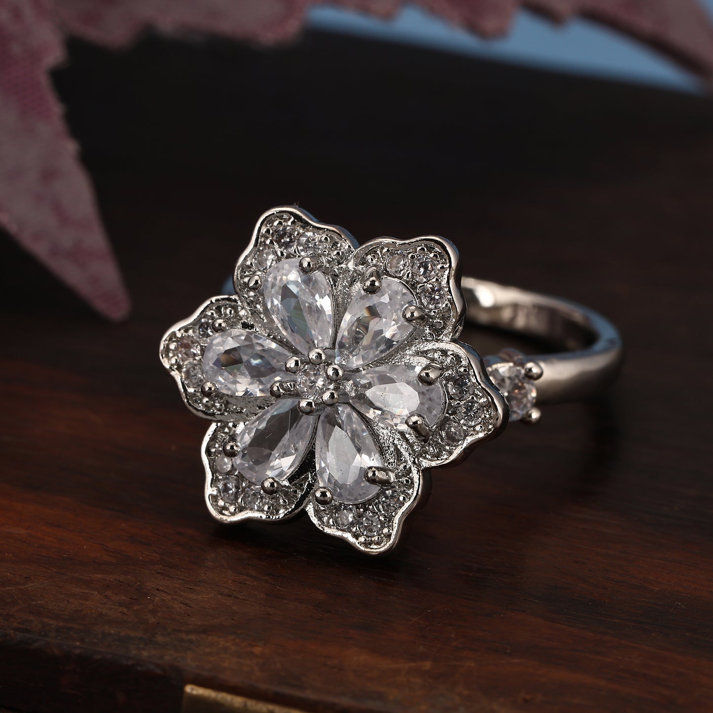 Flexible Rotatable Flower Rings - Opal Touch