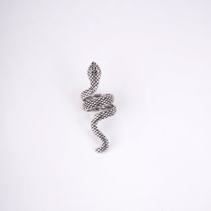 Serpent Rhodium Twisted Ring