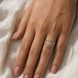 Gold Plated Crystal Stone Work with Intricate Floral Openwork Pattern Designer Statement Ring ,