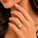 Gold Plated Crystal Stone Work with Intricate Floral Openwork Pattern Designer Statement Ring ,