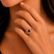 Gold Plated Crystal Stone Work with Intricate Floral Openwork Pattern Designer Statement Ring ,