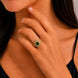 Gold Plated Crystal Stone Work with Intricate Floral Openwork Pattern Designer Statement Ring ,
