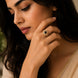 Gold Plated Crystal Stone Work with Intricate Floral Openwork Pattern Designer Statement Ring ,