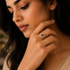 Gold Plated Crystal Stone Work with Intricate Floral Openwork Pattern Designer Statement Ring ,
