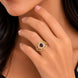 Gold Plated Crystal Stone Work with Intricate Floral Openwork Pattern Designer Statement Ring ,