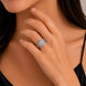 Rhodium Plated Floral Stone Work with Intricate Openwork Pattern Designer Statement Ring