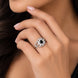 Rhodium Plated Floral Stone Work with Intricate Openwork Pattern Designer Statement Ring