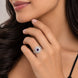 Rhodium Plated Floral Stone Work with Intricate Openwork Pattern Designer Statement Ring