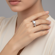 Regal Spark Rhodium Ring
