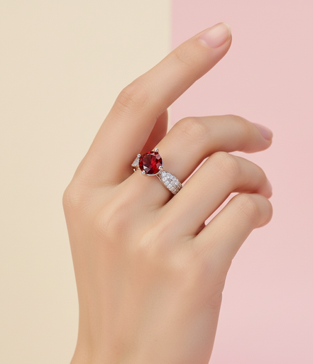 Regal Spark Rhodium Ring