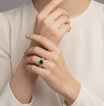 Regal Spark Rhodium Ring