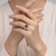 Regal Spark Rhodium Ring