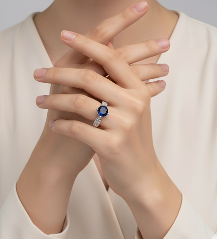 Regal Spark Rhodium Ring