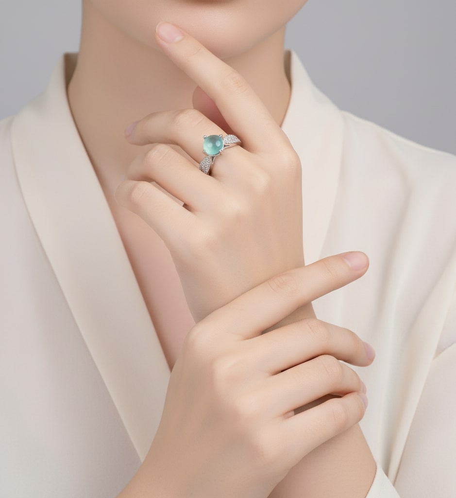 Regal Spark Rhodium Ring