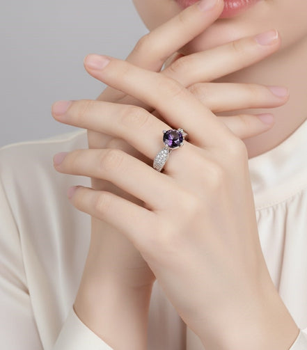 Regal Spark Rhodium Ring