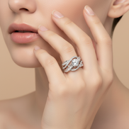 Royal Emrald Rhodium Ring