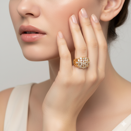 Radiant Bloom Gold Plated Ring
