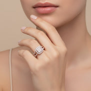 Cushion Cluster Rose Gold Ring