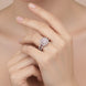 Cushion Cluster Rhodium Ring
