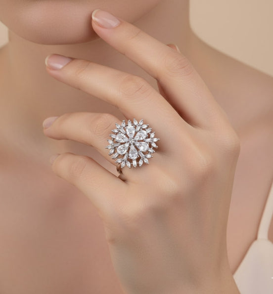 Floral Casacade Finger Ring