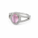 Rhodium Plated American Diamond with Oval Center Stone & Halo Openwork Pattern Ring